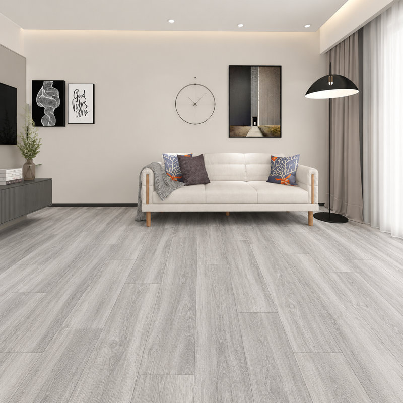 Britwall SPC Luxury Vinyl Flooring Pack of 10 2.2 Sq Meter 1220 x 181 mm 6mm Waterproof Click Lock, Grey Oak