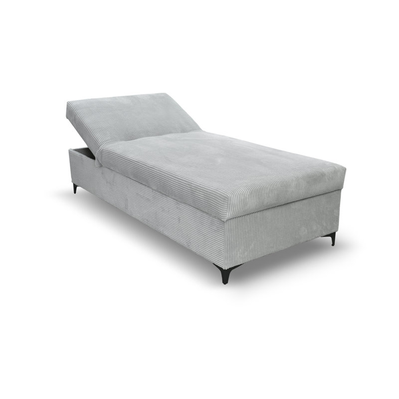 Obla Upholstered Chaise Lounge, Light Grey