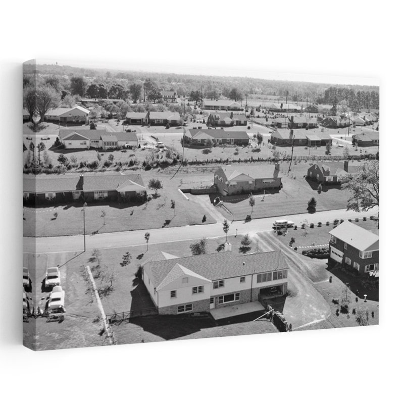 1950S 1960S Vue aérienne du lotissement de banlieue, Beatty Hills, Springfield, Pennsylvanie, rétro, paysage urbain rétro, art mural