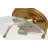 2 Light Flush Mount Natural Brass Finish Clear Beveled Glass