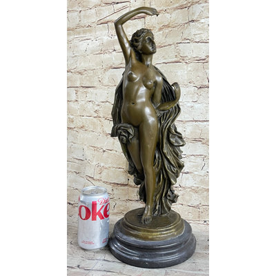 Avalo Nude Roman Greek Goddess Female Figure Bronze Statue Sculpture 20 Inches X 7 Inches