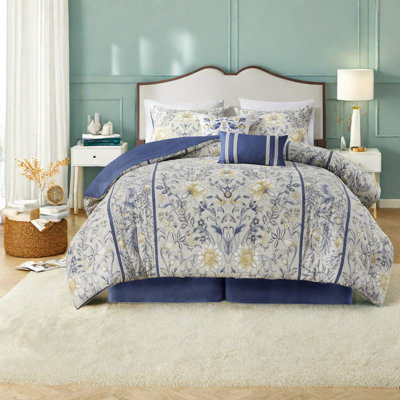 Oversized Cotton Full Bedding Sets, Botanical Farmhouse Style For Home