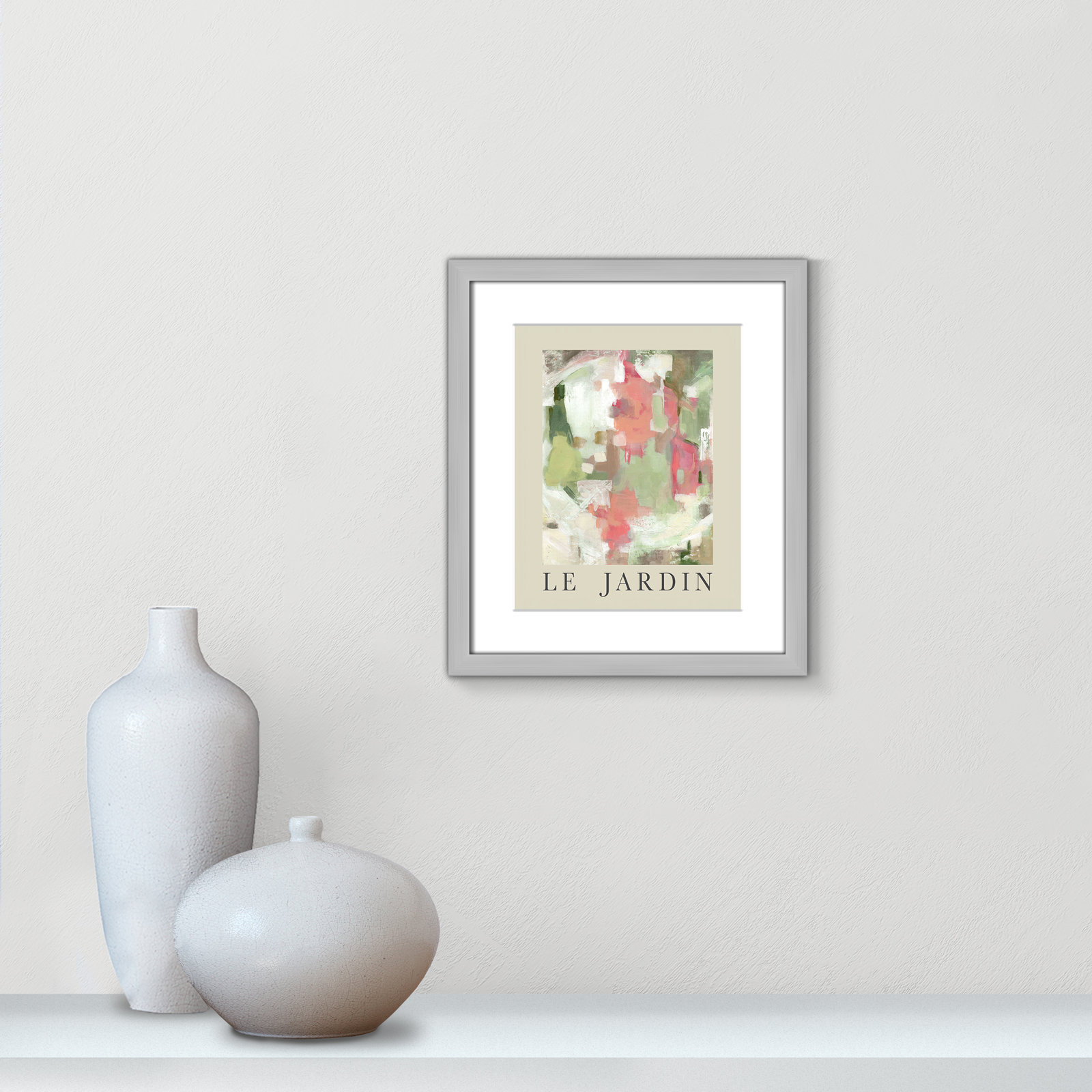 Riya "Le Jardin" Print by Carol Robinson, Silver Single Picture Frame, Yes, 15" H x 13" W x 1.25" D