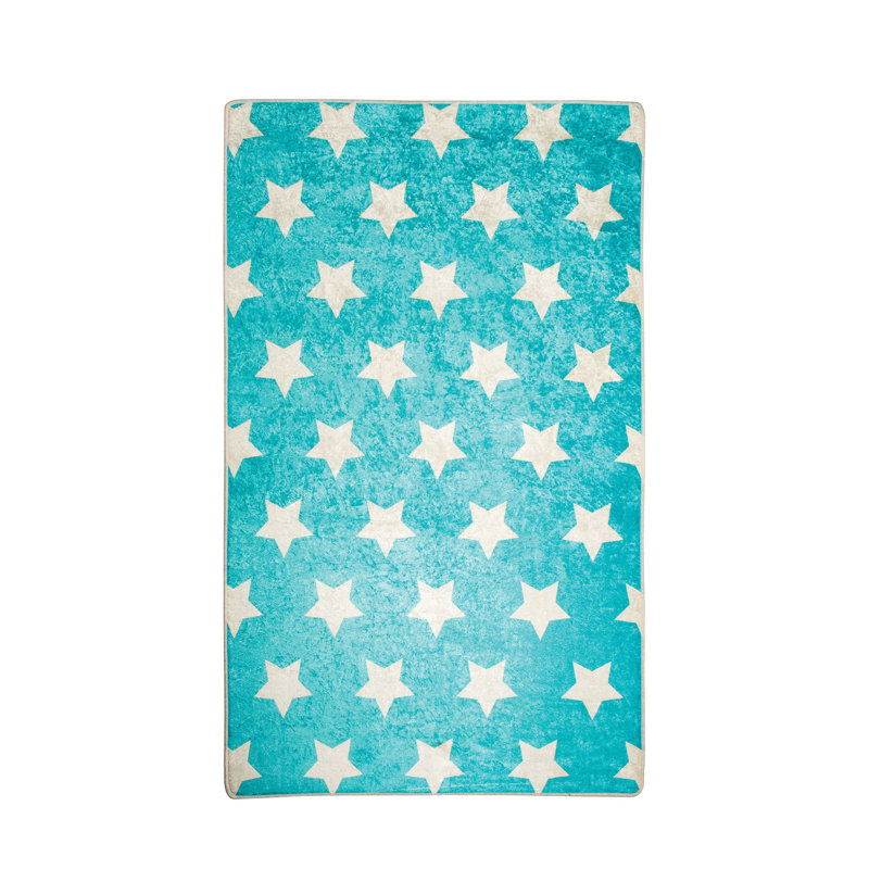 Tapis géométrique rectangulaire en velours tissé à la machine Robby, Rectangle 4 pi 7 po x 6 pi 3 po