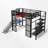 Full Metal Loft Bed With Built-In Desk And Storage-948878243