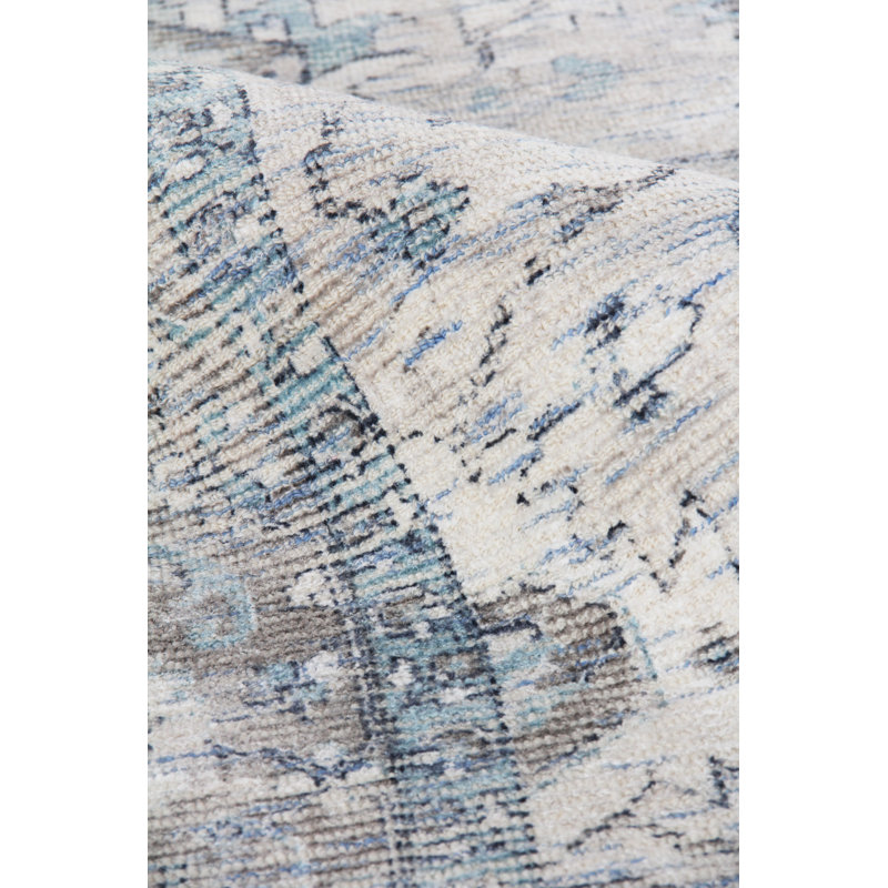 Tuscany Oriental Hand-Loomed Beige/Blue Area Rug, Rectangle 14' x 18'