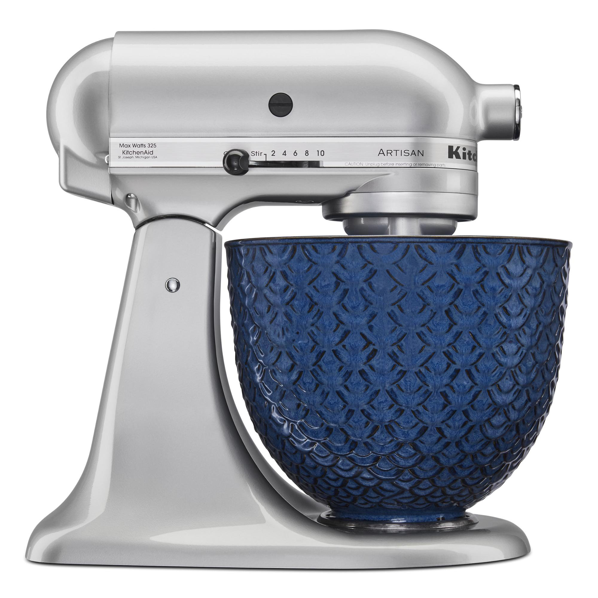 KitchenAid® 5 Quart Blue Mermaid Lace Ceramic Bowl