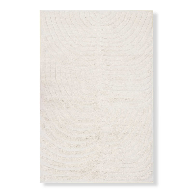 Palm No Pattern And Not Solid Color Area Rug in Ivory, Rectangle 6' x 9'
