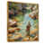 Toile avec cadre flottant or