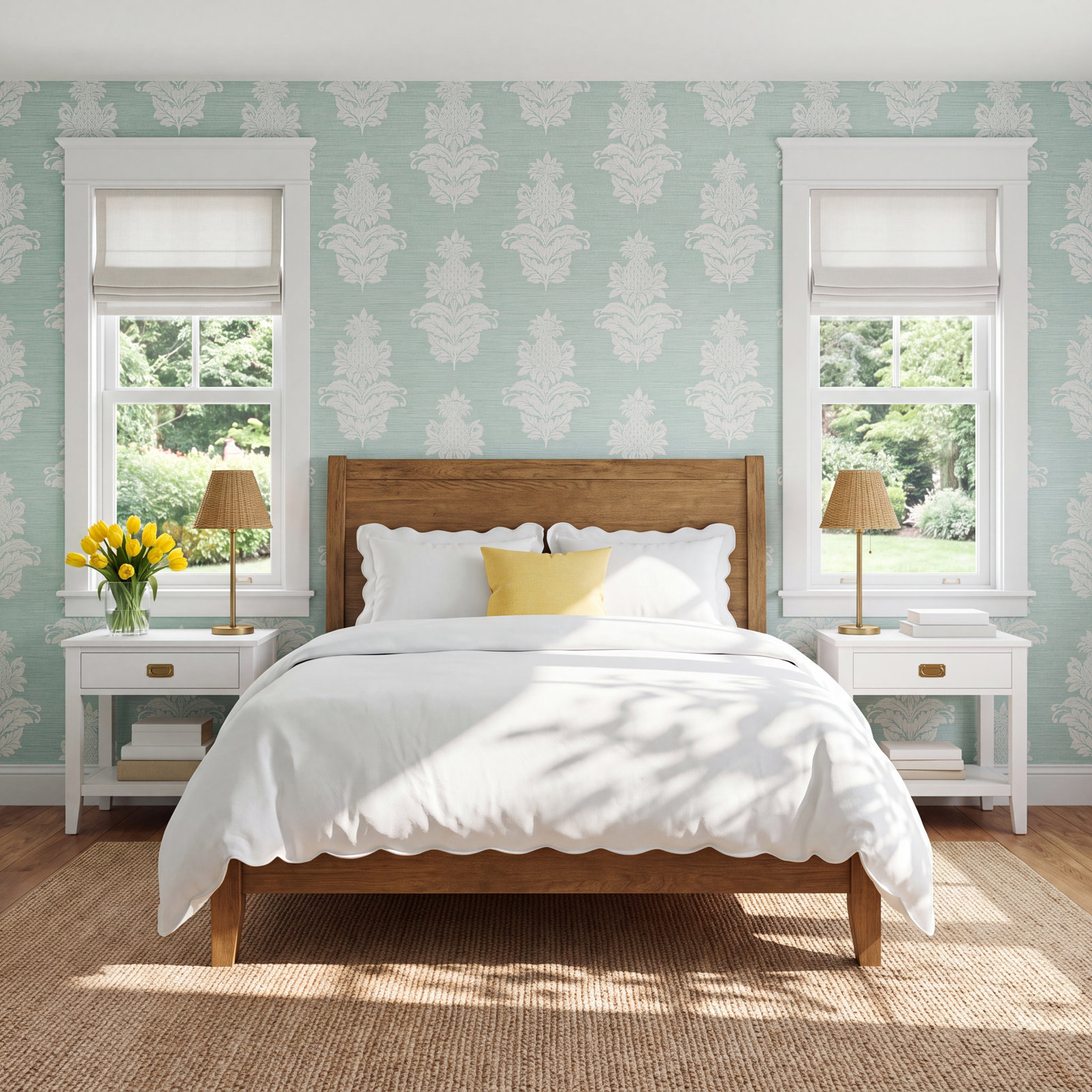 Tefft Floral Wallpaper, Turquoise