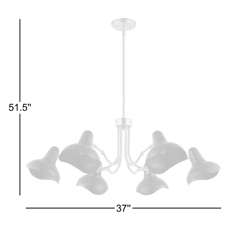 Lustre linéaire moderne à 6 lumières à intensité variable