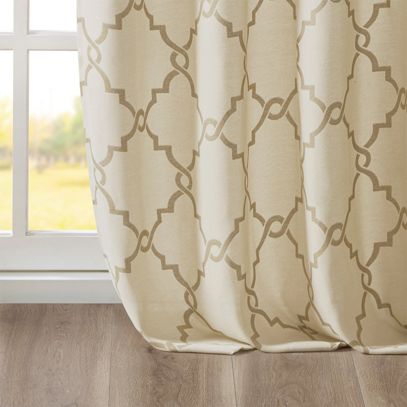 Panneau de rideau à œillets Frwork, L 50,02 po x L 84,03 po, Beige/or