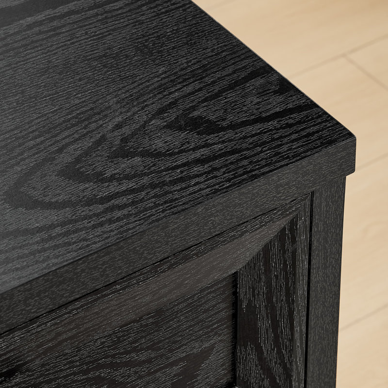 Rylo Nightstand With Charging Station, 24 Inches In Height Modern End Table With Drawer Storage And Open Shelf, Wooden Bedside Table For Small Spaces, Bedroom, Living Room, Dorm