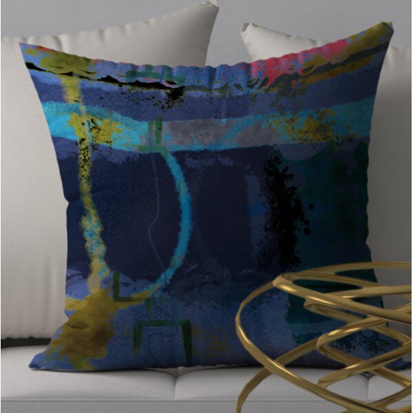 Wrought Studio Ardella Abstract Reversible Throw Pillow | Wayfair