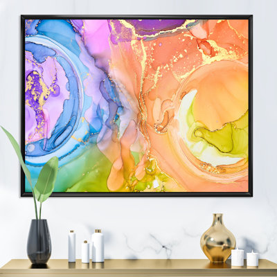 Turquoise et mauve luxueux, art abstrait fluide I - peinture sur toile