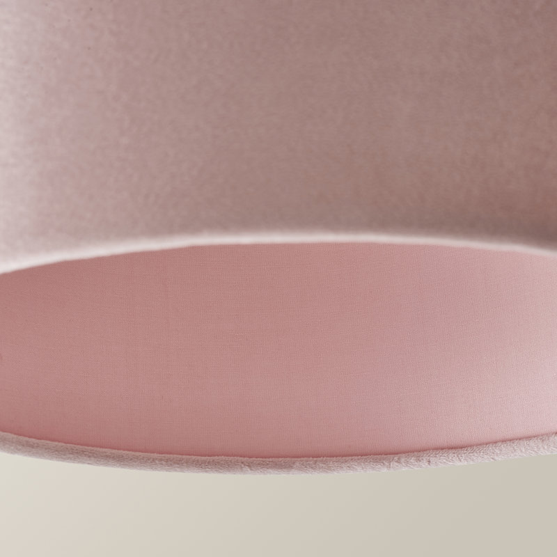 20cm H Velvet Drum Pendant Shade ( Screw On ), Pink, 20 cm H x 35 cm W x 35 cm D