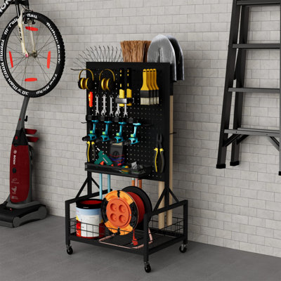 All-In-One Garage Storage Cart With Locking Wheels