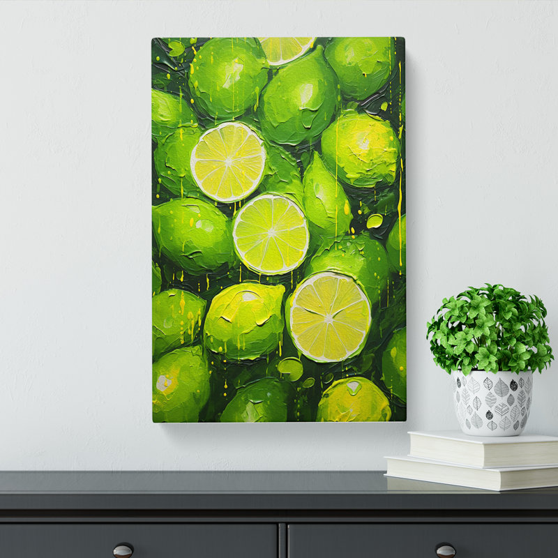 Lime Fruit Impressionism Art No.2 - No Frame Print, 50cm H x 35cm W x 3cm D