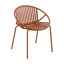 Chaises de salle à manger de patio empilables avec design respirant de style moderne et simple (ensemble de 2), pieds en métal + dossier en plastique-2045692292