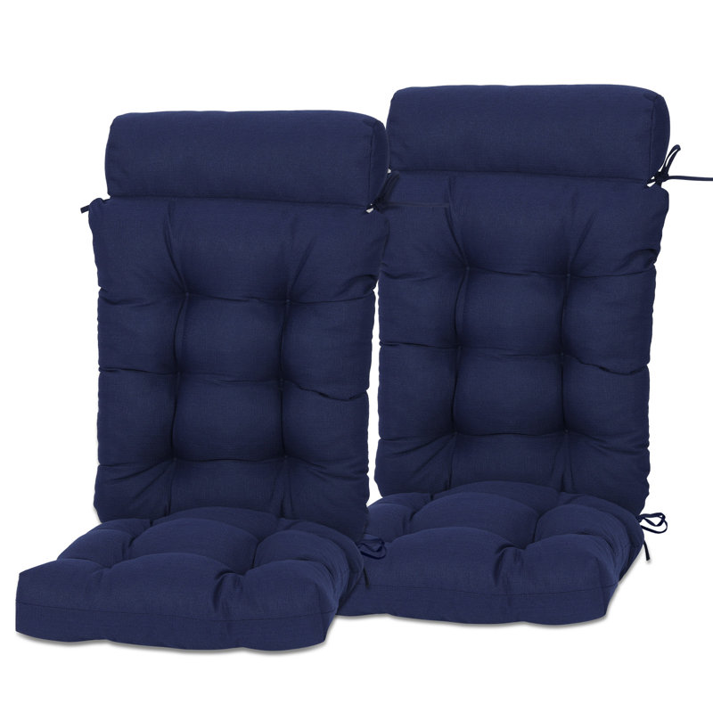  Coussin de chaise berçante touffeté, ensemble de 2, Bleu très foncé