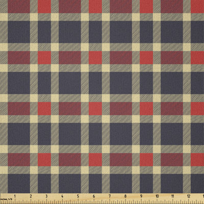 Daisy-Lyn Vintage Plaid Scottish Tartan Pattern with Retro Display Checks Lines Fabric