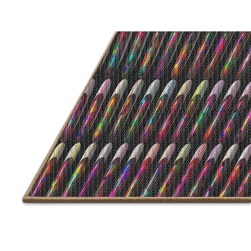 Tapis beige/rose à motifs, Rectangle 3 pi x 5 pi