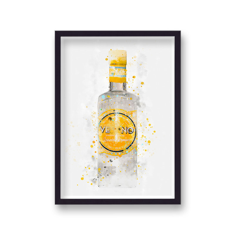 Gin Graphic Splash Verano Lemon Inspired by Vouvart - Single Picture Frame Print