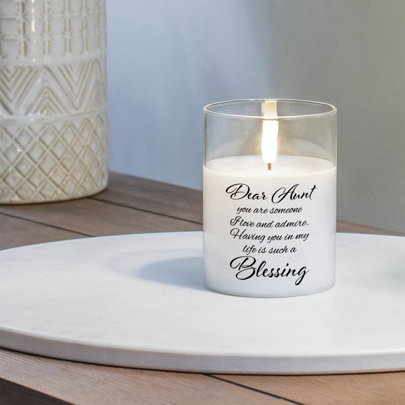 Flameless Jar Candle with Glass Holder