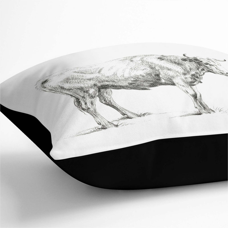Square Throw Cushion, Black, 40cm H x 40cm W x 15cm D
