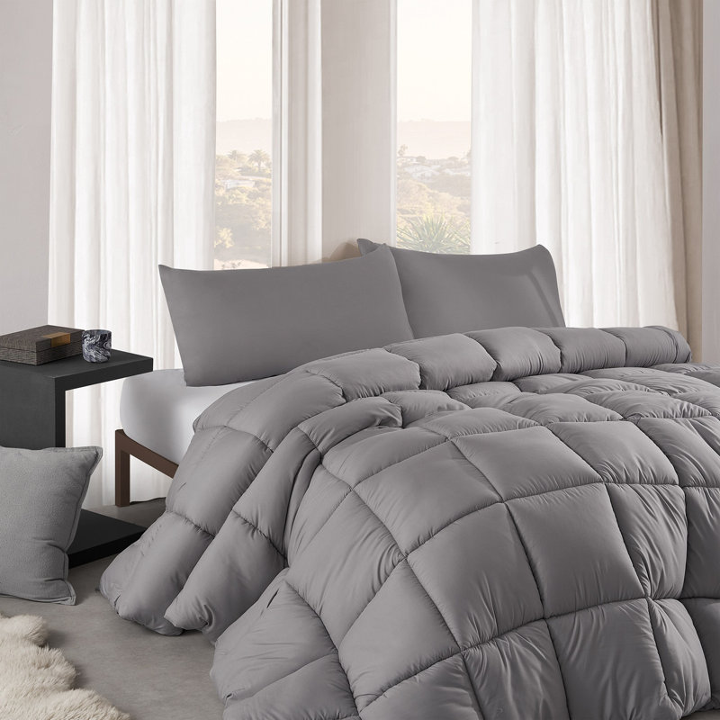 Cool Being Thick - Coma Inducer Oversized Comforter Set, Gray, Queen Comforter + 2 Pillow Shams