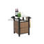 Outdoor Kitchen Wicker Island Rolling Cart