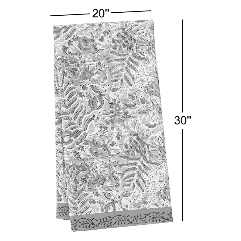 Winter Garden Wreath Floral Tea Towel