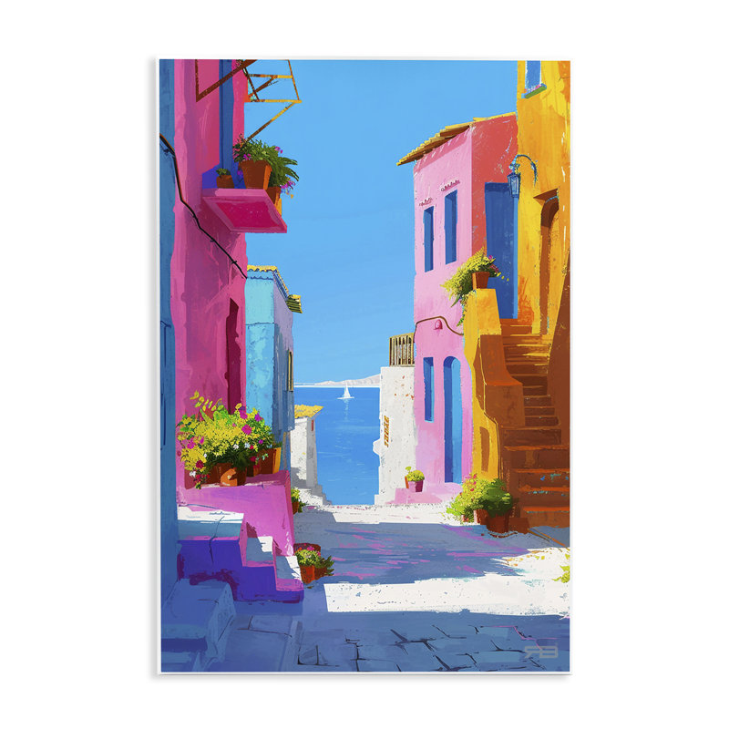 «Coastal Town Buildings» par RB, H 15 po x l 10 po