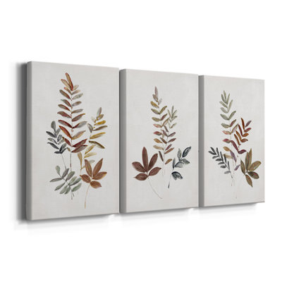 Feuilles d'automne I - Toile tendue avec châssis sur mesure - 3 pièces