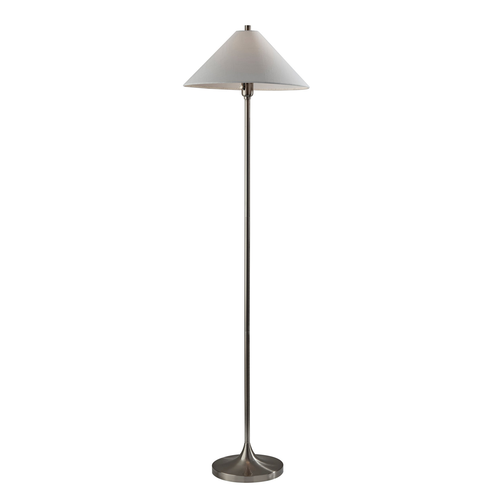 60" Floor Lamp, Brushed Steel