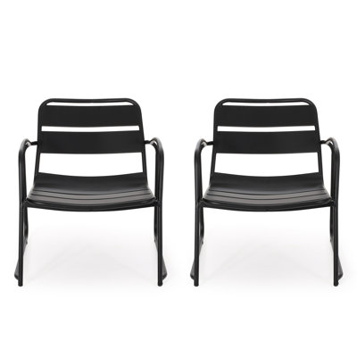 Backyard & Patio Delight: Chair In Matte Black Iron, 24.31 In. Depth, 13.26 Lb Iron - , For Comfort, 25.13"h X 24.31"d,