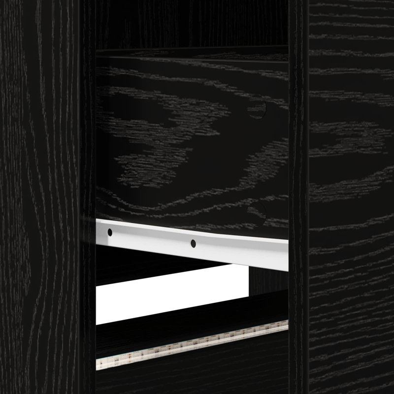 TV Stand for TVs up to 88", 40cm H x 165cm L x 34cm W, Black Oak