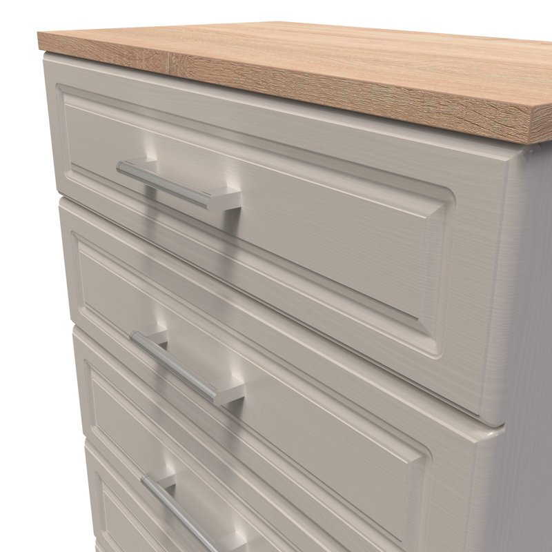 Fully Assembled Fralick 5 Drawer 76.5Cm W Chest of Drawers, Kashmir Ash/Oak