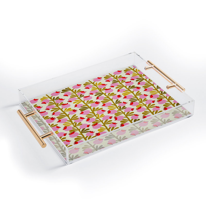 DESIGN dannick Minimal nordic flower pink Acrylic Tray