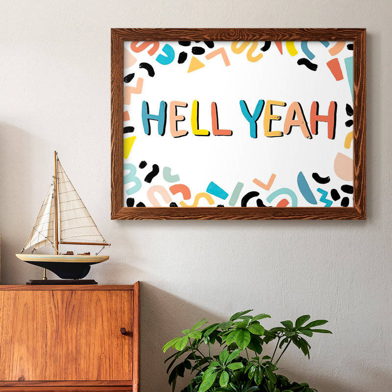 " 90s Phrases Hell Yeah III ", Maple, 14" H x 20" W x 1.5" D