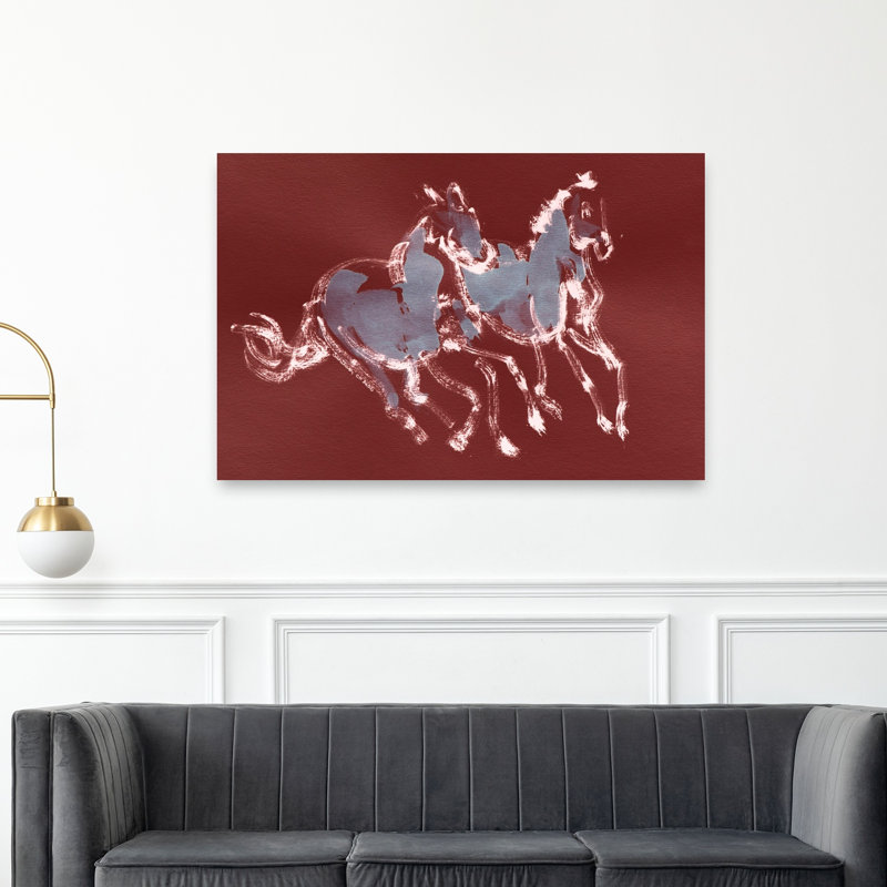 Abstrait cheval moderne abstrait, reproduction d'art contemporain cheval, 40" H x 60" W