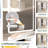 Bedroom Vanity Featuring 3 Color Lights & Open Mirror, 4 Drawers, 1 Cabinet, White Table With Openable Luxury-228402374