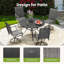 5-Piece Outdoor Patio Dining Set with 360° Swivel Chairs and Round Table-1980311437-1980311433