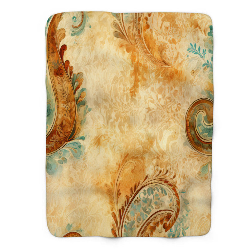 Motifs colorés - couverture en sherpa de qualité supérieure 1 pièce, Grand lit