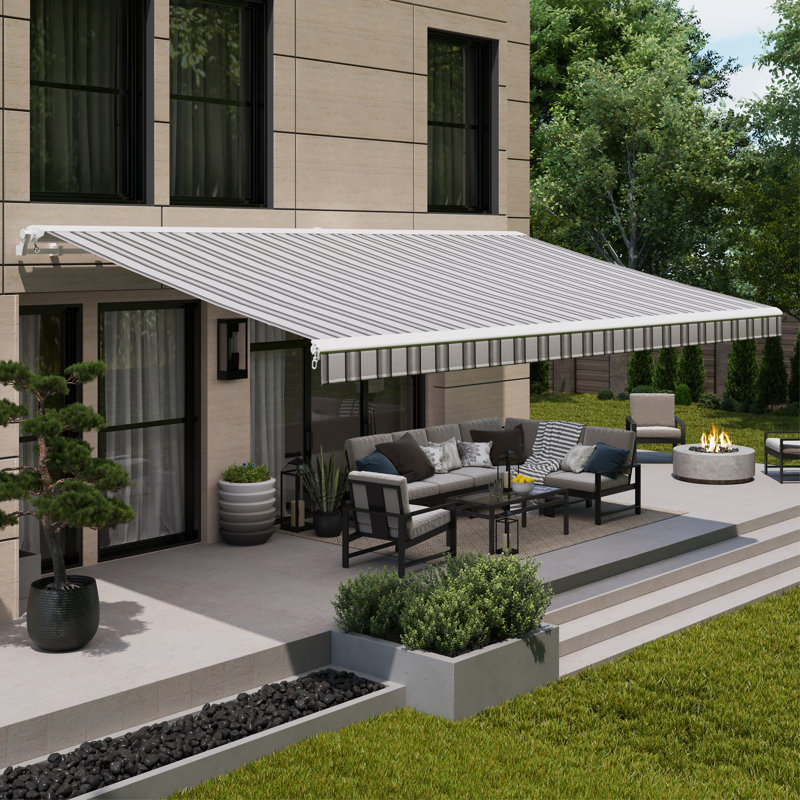 Motorpro SunSetter Platinum Plus PRO Retractable Patio Awning with Sunbrella Fabric, Left, 8" H x 168" W x 120" D