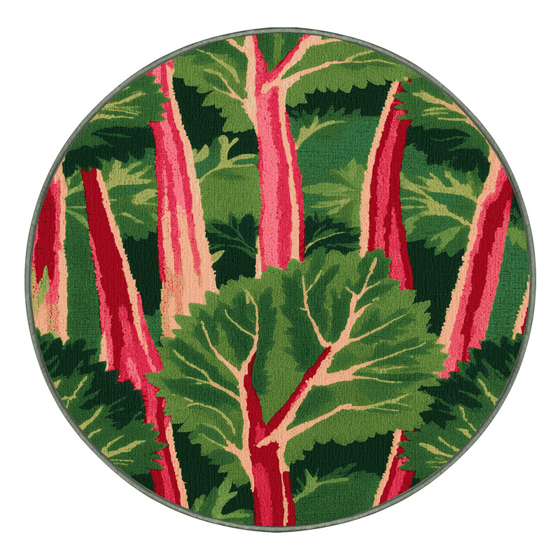  Tapis lavable en légumes Rhubarb, Rond 8 pi
