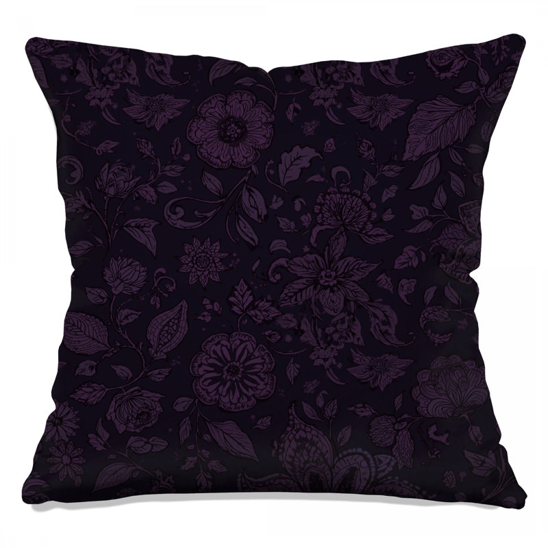 Coussins décoratifs mauves à motif floral, 26 x 26 pouces