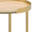 Table de bout en chêne et or avec base en métal - Convient à une construction moderne et stable qui améliore l'espace