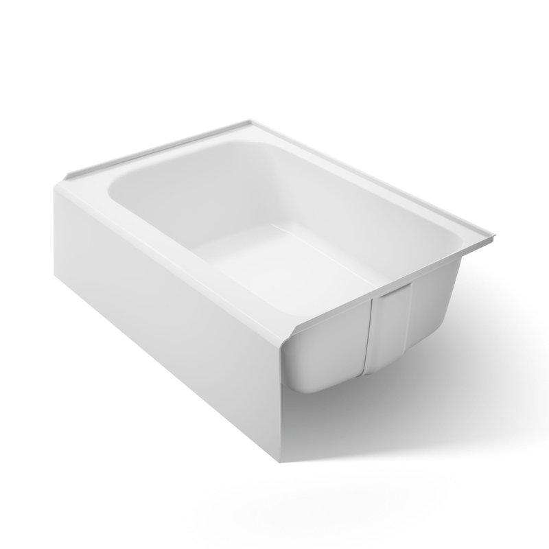 Avec 60 In. X 42 In. Alcove Bath, White, Right