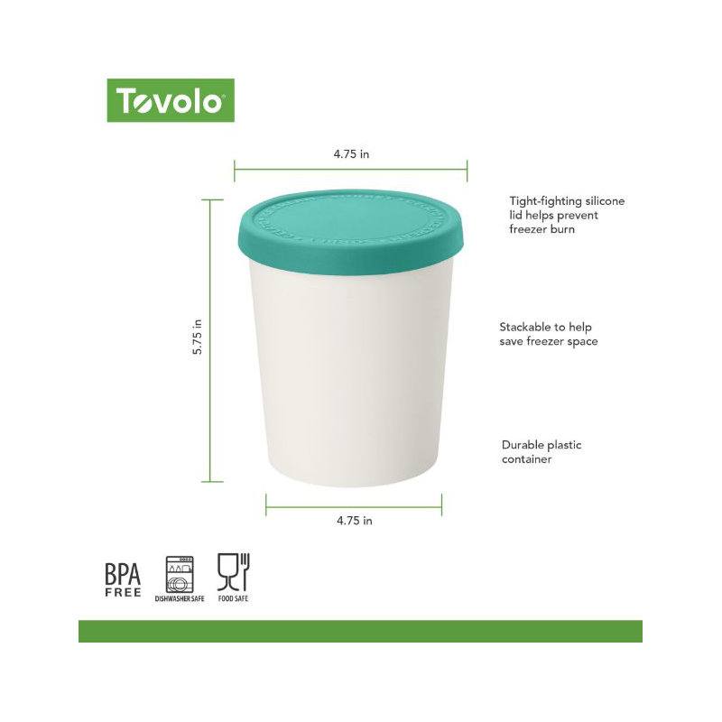 Tovolo Sweet Treats Tub 1 QT, Tropical Breeze